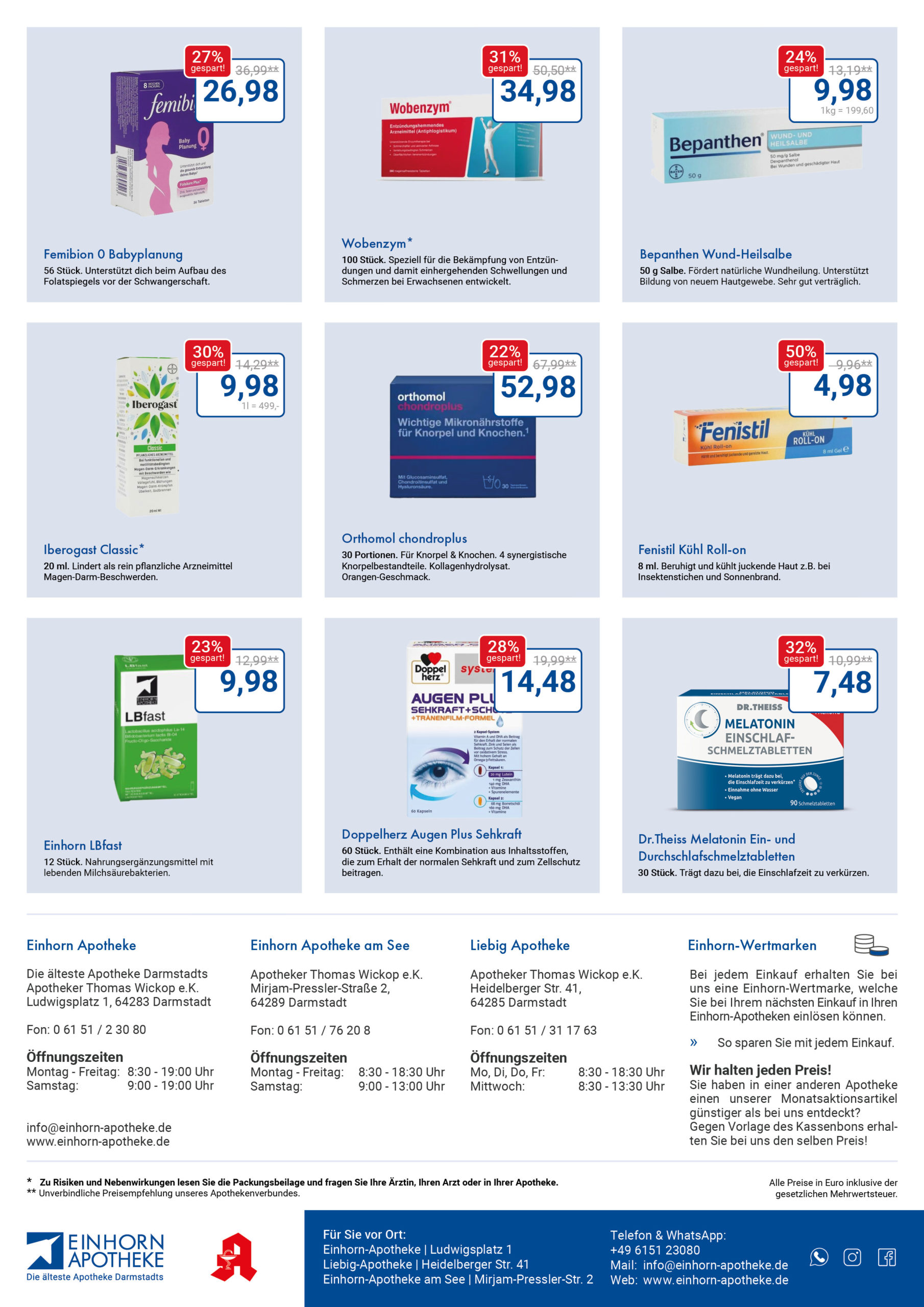 einhorn apotheke angebotsflyer august web4