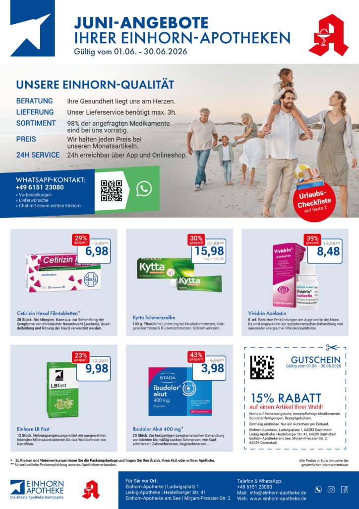einhorn apotheke angebotsflyer juni2026 1