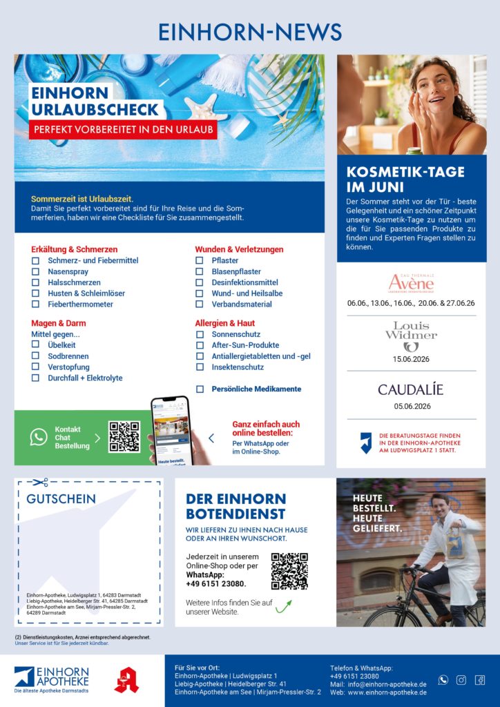 einhorn apotheke angebotsflyer juni2026 2
