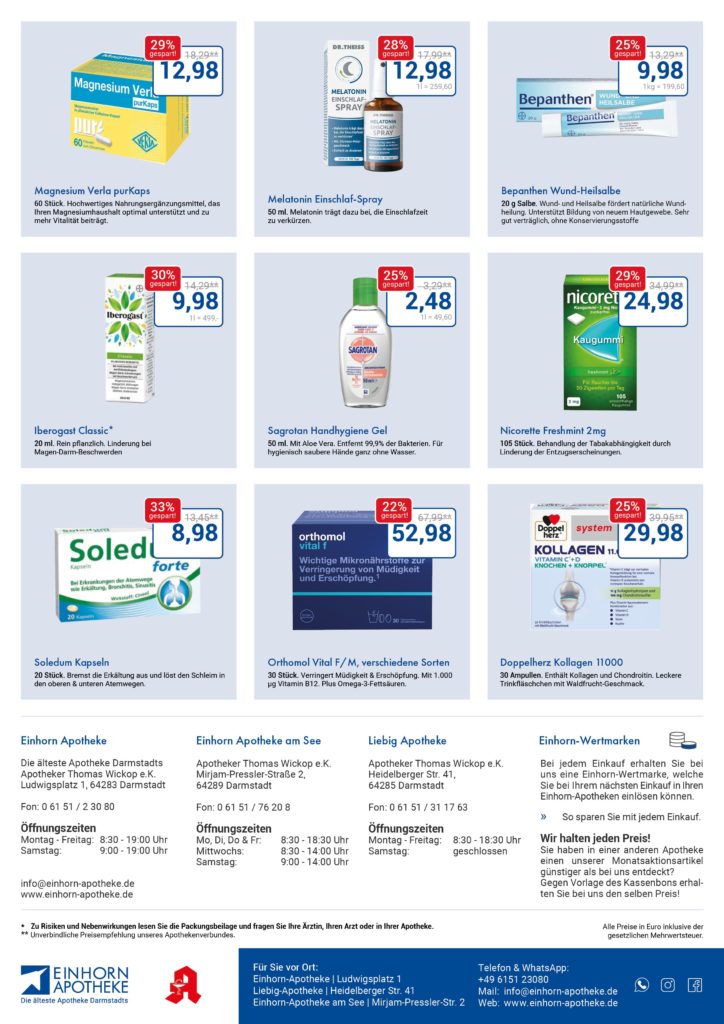 einhorn apotheke angebotsflyer juni2026 4