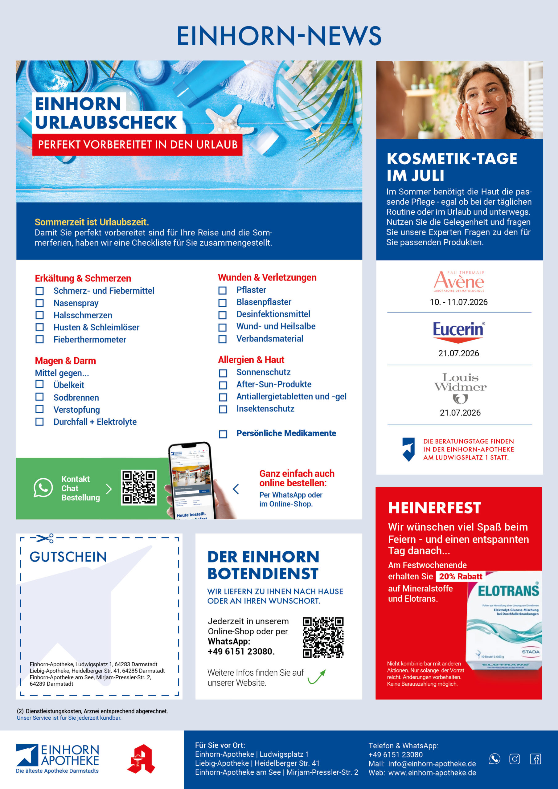 einhorn apotheken angebotsflyer juli 2026 2
