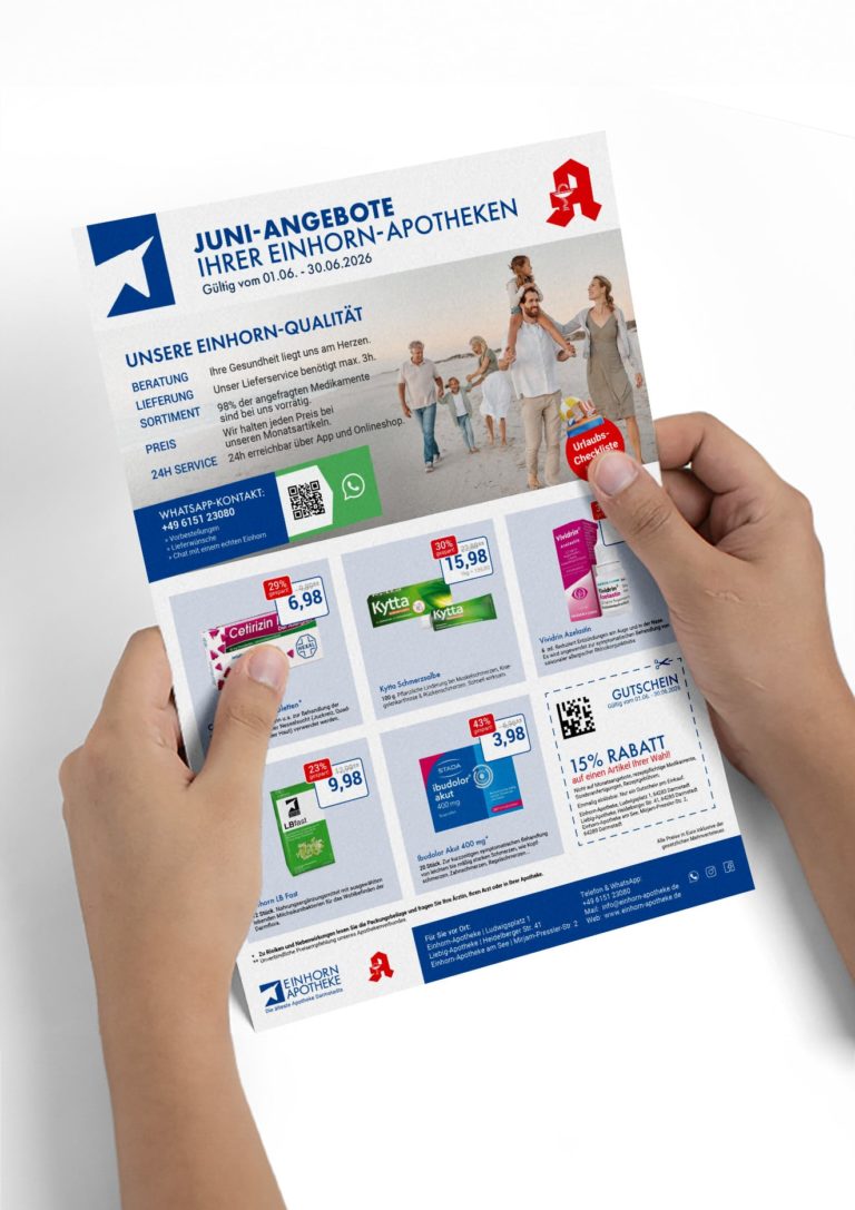 juni einhorn apotheken mockupflyer
