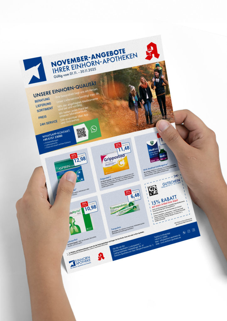 november einhorn apotheken mockupflyer